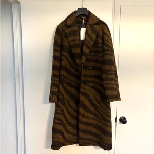 COS Brown and Black tiger stripe coat